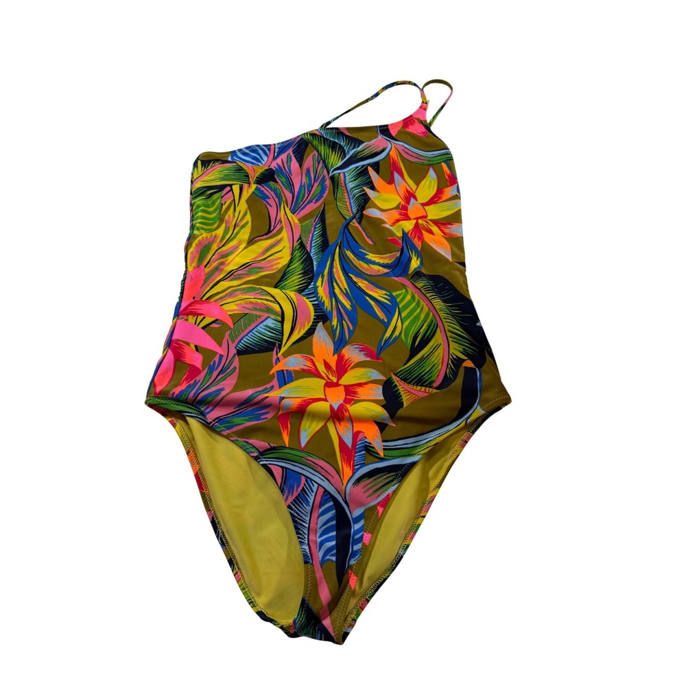 Aerie Tropical Floral One Piece Swimsuit‎ Vacation Resortwear Beach Botanical ML